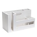 Elegant Designs Wooden Flatware and Utensils Caddy Organizer with Cutout Handle, Multiple Compartments, White Wash HG2033-WHT